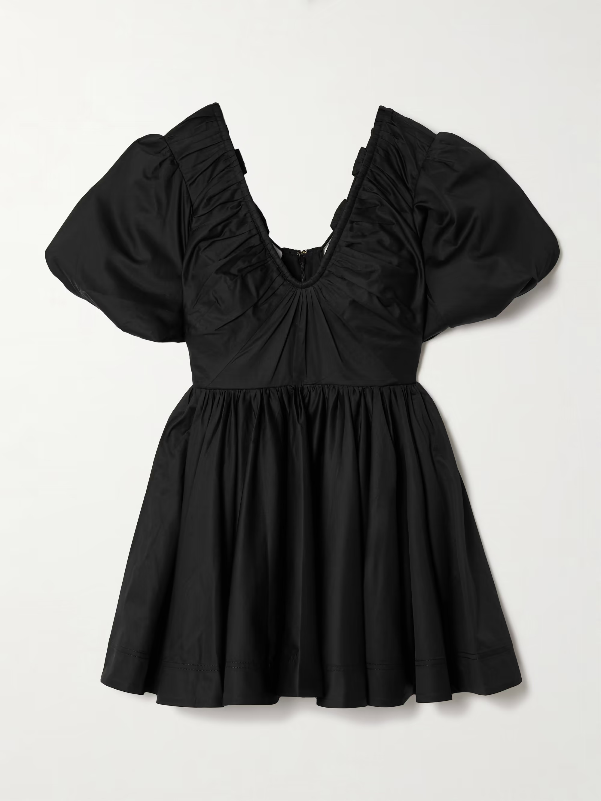 Cresting cutout pleated organic cotton-poplin mini dress | NET-A-PORTER (UK & EU)