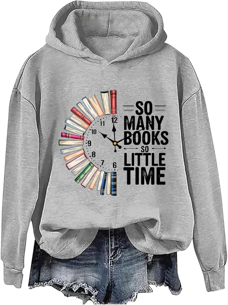 Book Sweatshirt & Hoodie Retro Bookish Books Clock Graphic Reading Book Lover Hoodie Unisex | Amazon (US)