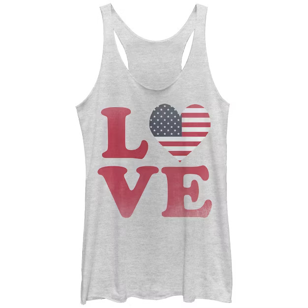 Women's Lost Gods Fourth of July  Love Racerback Tank Top | Target