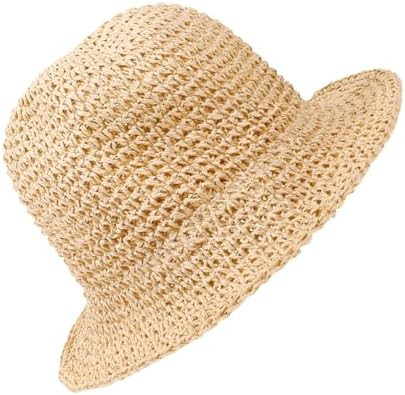 CATIEBYE Braided Straw Hat Bucket Hat Outdoor Hat Breathable Hat Cotton Hat Woven Hat Beach Hat | Amazon (US)