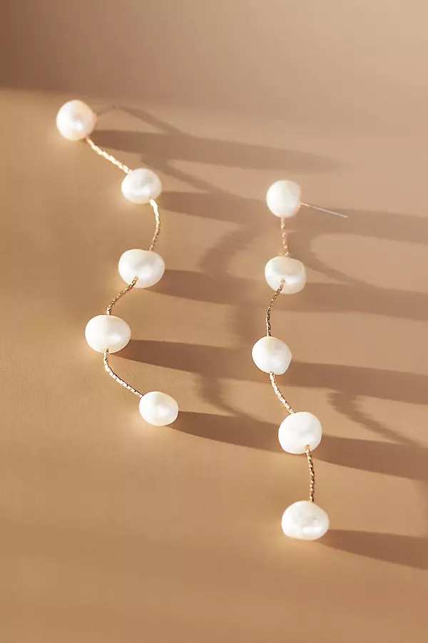 Dripping Pearl Delicate Drop Earrings | Anthropologie (US)
