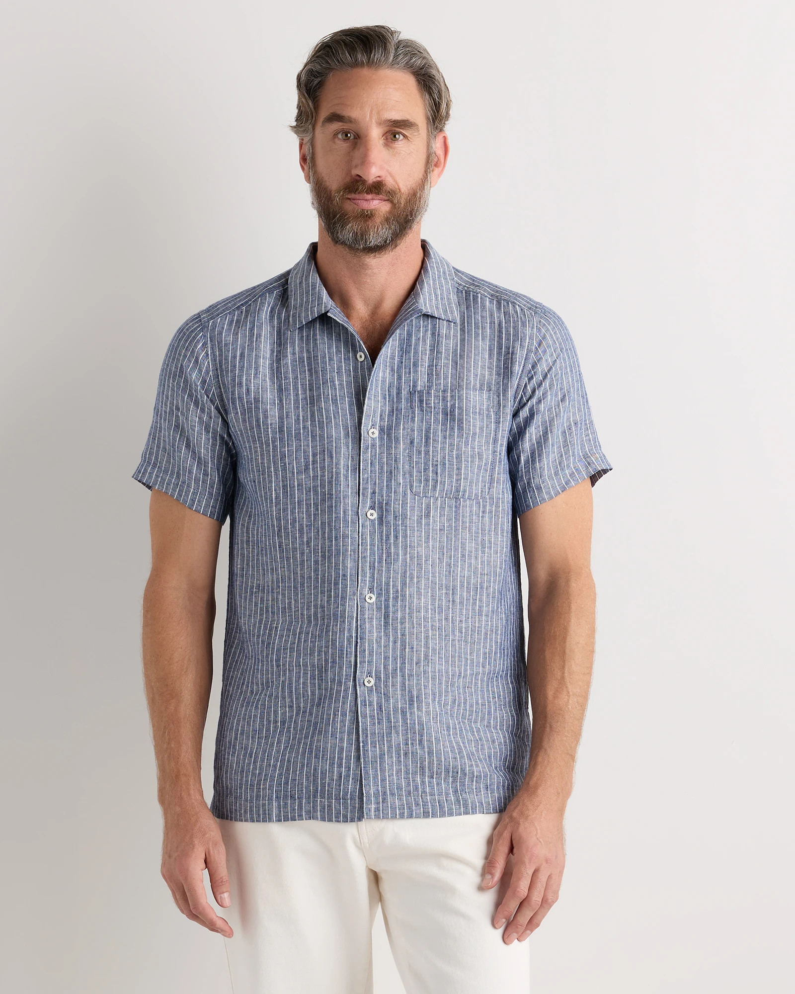 Quince | Men's 100% European Linen Camp Shirt in Chocolate, Size Medium | Quince