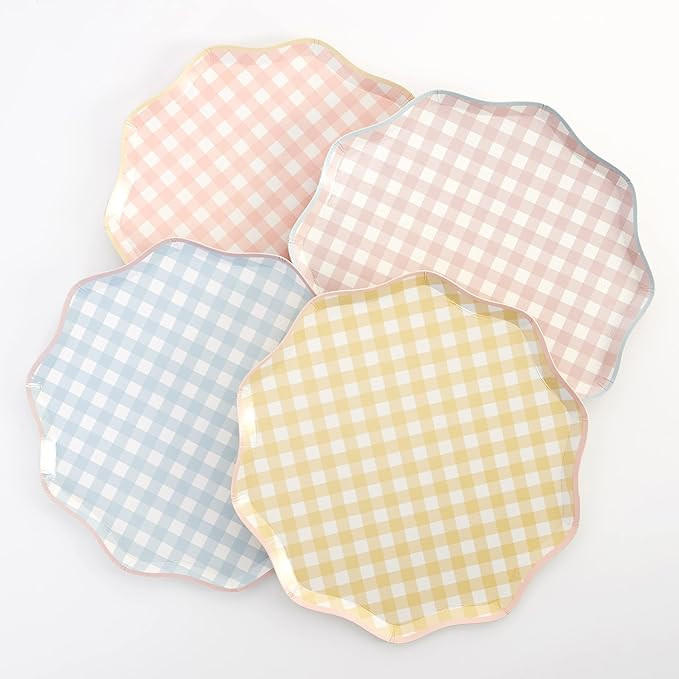 Meri Meri Easter Gingham Paper Plates (Pack of 12), Disposable Plates for Party, Easter Paper Pla... | Amazon (US)