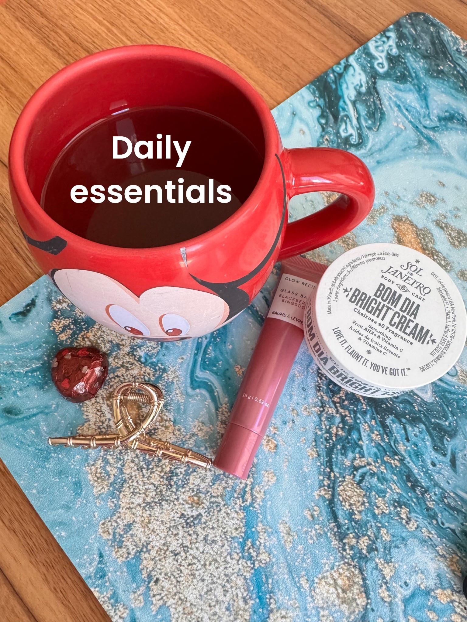 These are all the items I keep on my desk while working. Hydrating lip gloss, moisturizer for my hands, a hair clip, love that it’s not plastic, tea to keep me warm, and of course my incredible desk mat that doubles up as a mouse pad  

#LTKBeauty #LTKHome #LTKdayinmylife