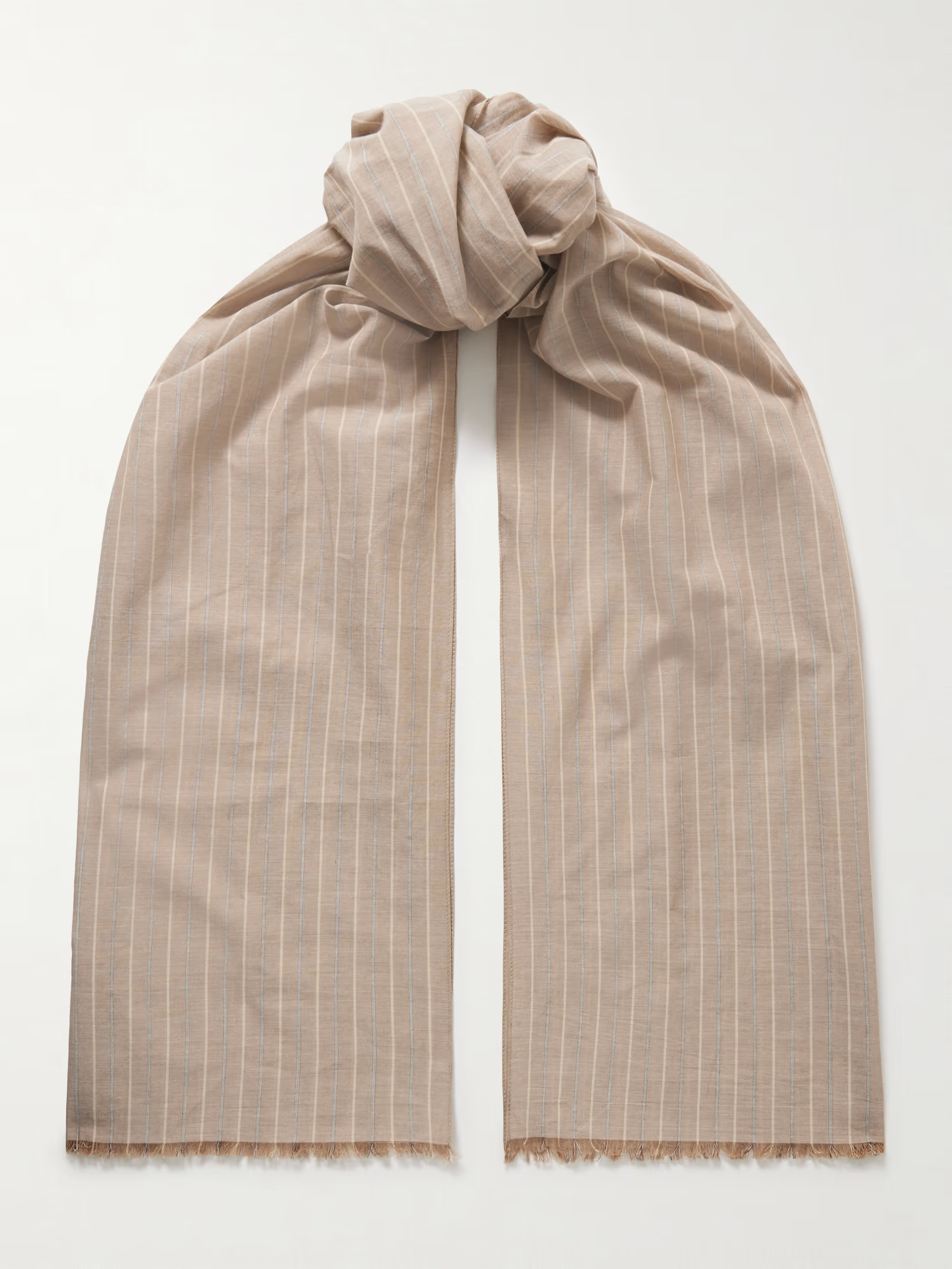 Guel fringed striped cotton-voile scarf | NET-A-PORTER (UK & EU)