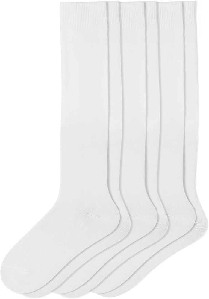 HUE Women's Flat Knit Knee High Socks - Size 4-10 - Ladies Thin Cotton Blend Trouser Boot Socks | Amazon (US)