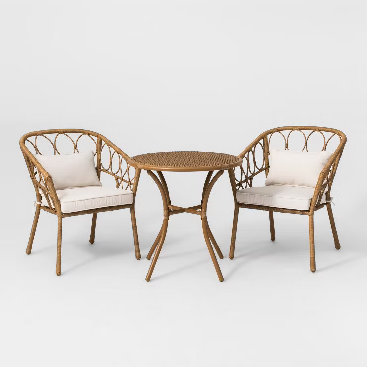 Britanna 3pc Patio Bistro Set Natural/Linen - Opalhouse™ | Target