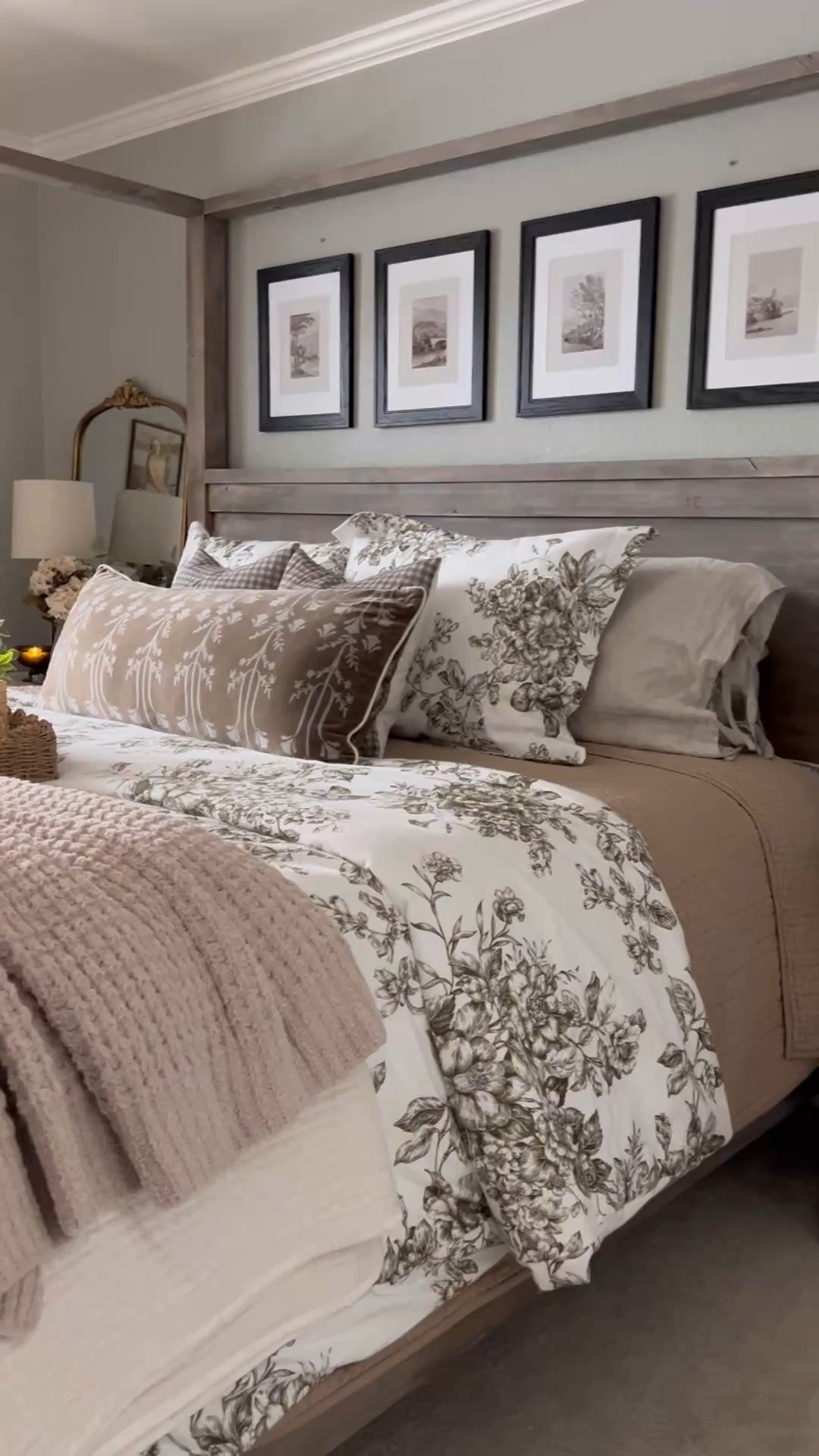 Cozy bedroom is the finest form of self-care. My flannel duvet is from @garnet.hill . It’s so cozy and it has been a viral fever on here for a while. 

✨Toile Sage Green Floral Flannel Duvet 
https://urlgeni.us/toile-duvet