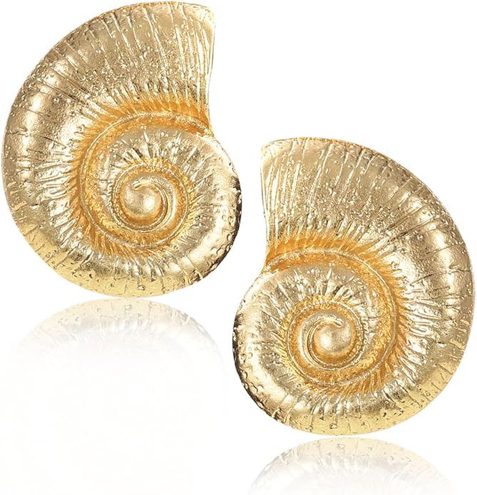 Seashell Earrings Gold Shell Earrings for Women Gold Silver Pearl Dangle Shell Earring Studs for ... | Amazon (US)