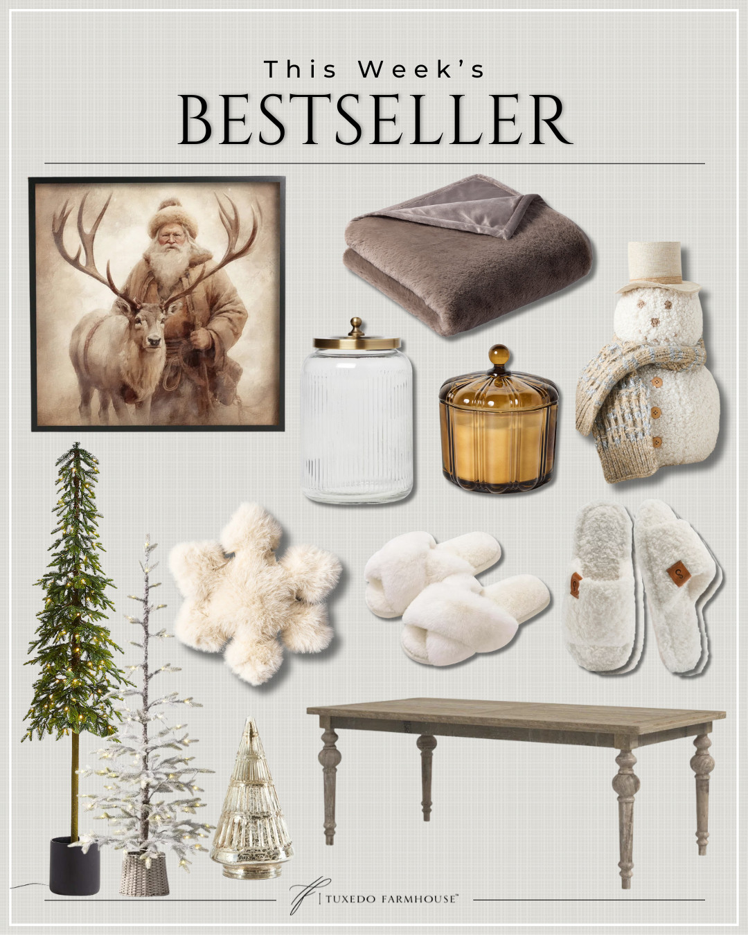 This Week's Bestsellers

Which one was your favorite

Seasonal, home decor, winter, accent chairs, rugs, wall art, frames, pillows, lamps, baskets, candles, books, coffee tables, ottomans, trays, bowls, consoles, accent tables
 

 #LTKSeasonal #LTKHome #LTKFindsUnder50