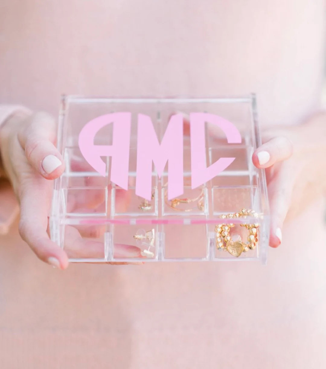 Twelve Compartment Thick Acrylic Jewelry Container - Etsy | Etsy (US)