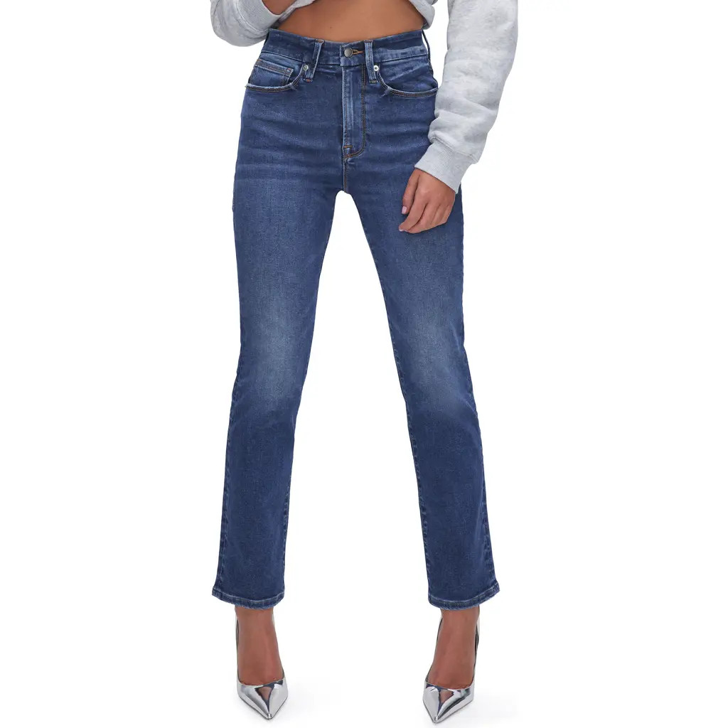 Good American Always Fits Good Classic Straight Leg Jeans in Indigo571 at Nordstrom, Size 14-18 | Nordstrom