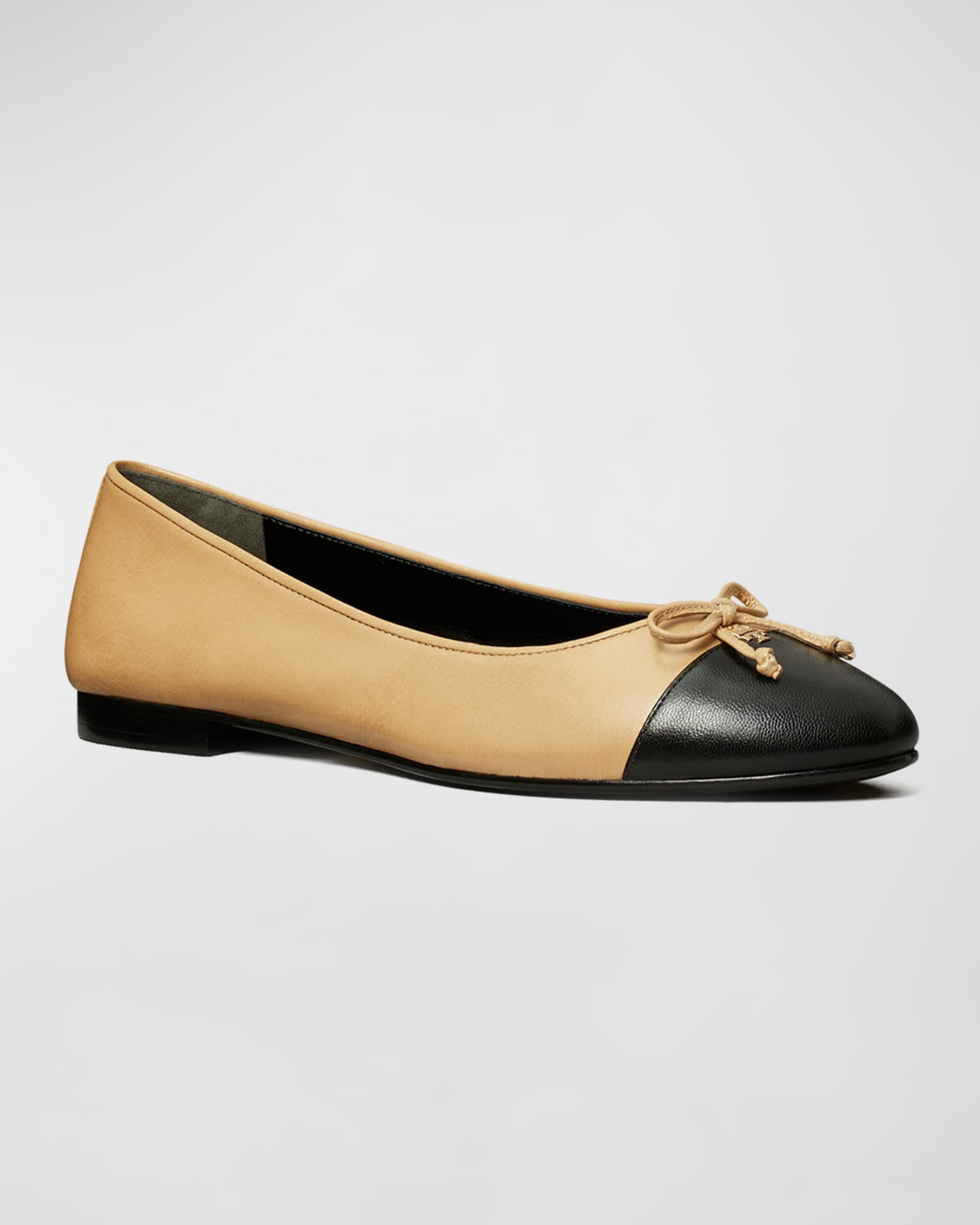 Bicolor Cap-Toe Ballerina Flats | Neiman Marcus