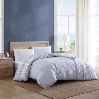 Nautica Beaux Stripe 100% Cotton Duvet Cover, Blue, King/California King | Belk