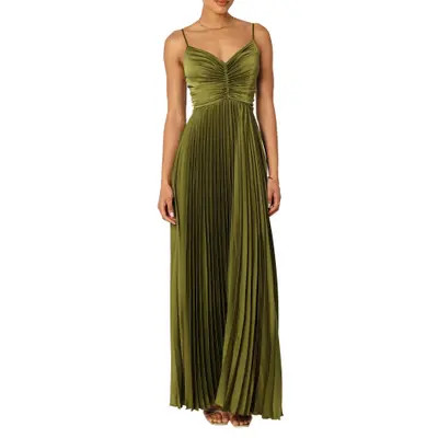 Petal & Pup Naira Pleated Maxi Dress in Sunset Orange at Nordstrom, Size 10 | Nordstrom