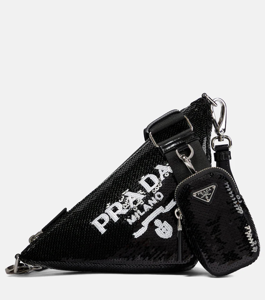 Prada Triangle sequin shoulder bag | Mytheresa (US/CA)