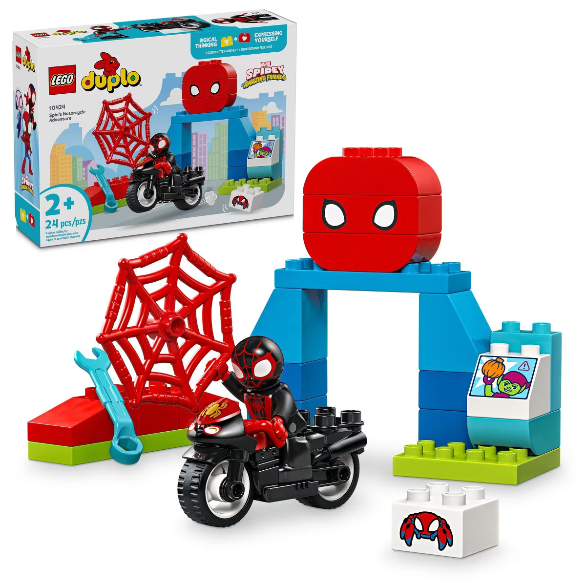 LEGO DUPLO Marvel Spin's Motorcycle Adventure Set 10424 | Target