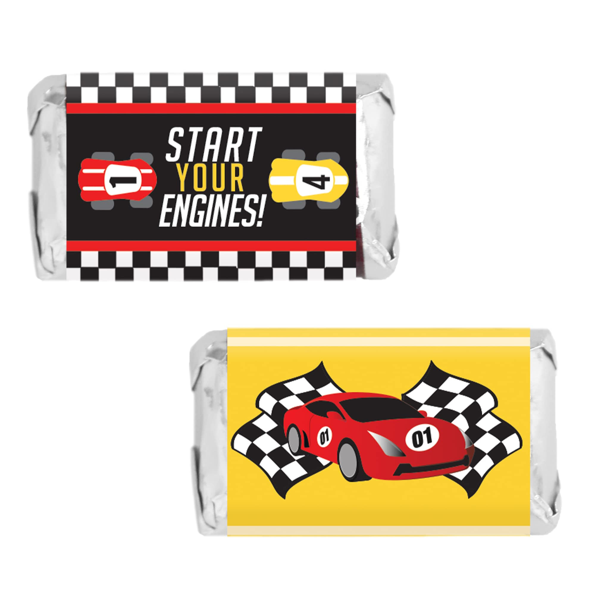 Race Car Birthday Party Stickers, Let's Go Racing Racecar Stickers Miniature Chocolate Wrappers -... | Amazon (US)