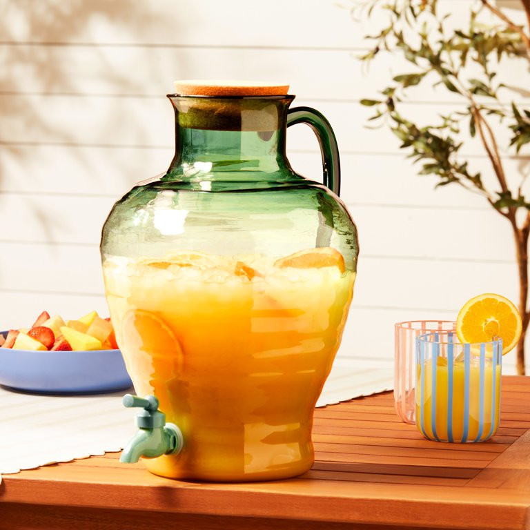 Mainstays by Becky G. & Alejandra 2-Gallon Acrylic Beverage Dispenser, Green | Walmart (US)