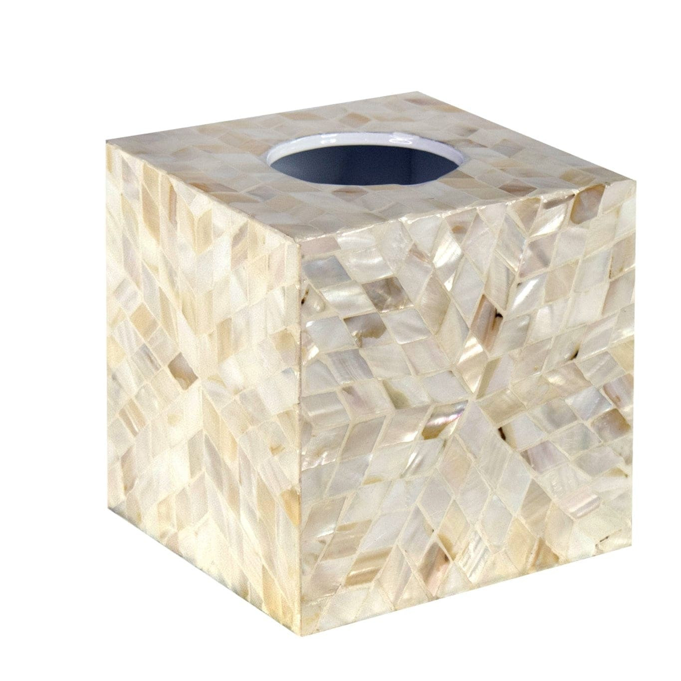Mother of Pearl Inlay Cube Tissue Box Cover Box for rustic bathroom | Bed Bath & Beyond