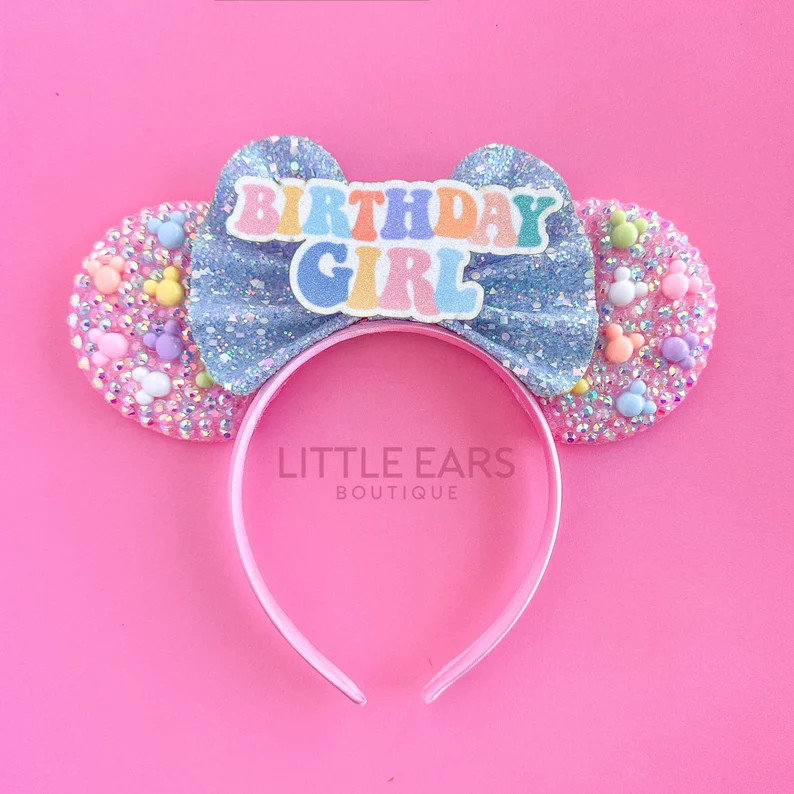 Sparkle Mickey Ears, Blue Minnie Ears, Birthday Mickey Ears, Rhinestone Mickey Ears, Mickey Ears,... | Etsy (US)