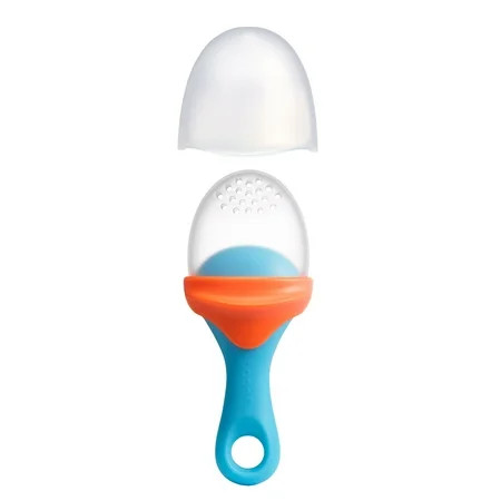 Boon PULP Silicone Feeder For Self-Feeding, Easy to Hold and Clean - Orange + Blue | Walmart (US)