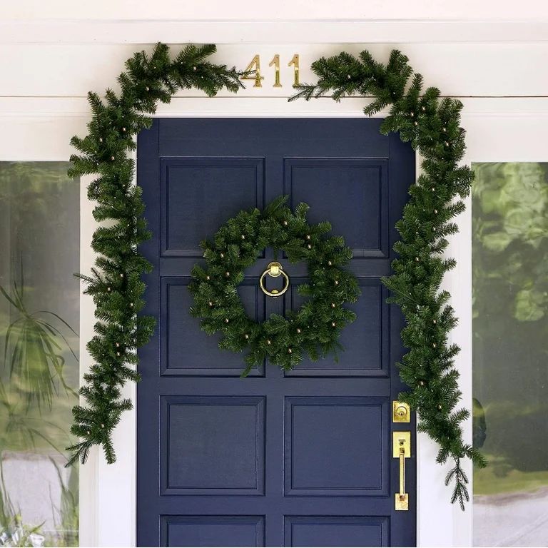Valley Pine 3-Piece Pre-Lit Door Kit (includes one 24" wreath and two 6ft garlands) by Seasonal L... | Walmart (US)