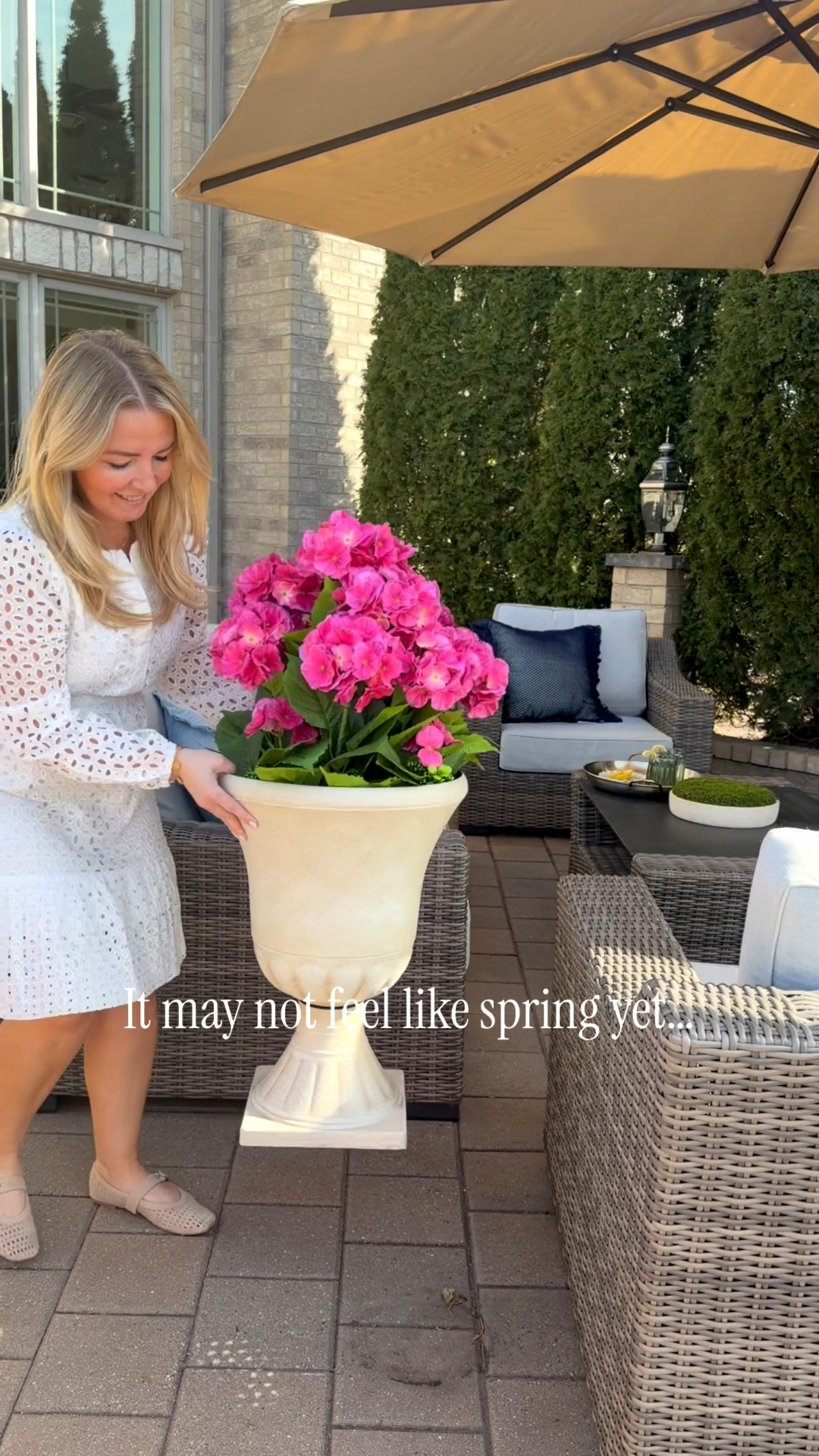 #Ad Spring patio refresh 🤍

Our outdoor seating set and cantilever umbrella are both from @wayfair and completely transformed this space. Neutral, comfortable, and perfect for relaxing or entertaining outside.

Sharing the patio set and umbrella here.

#WayfairPartner #wishyouwerehere #outdoor #Wayfair @wayfair

