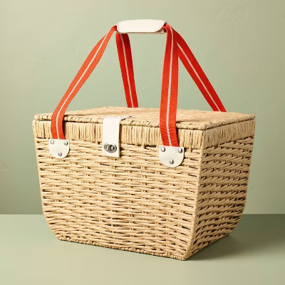 Woven Paper Picnic Basket Tote - Hearth & Hand™ with Magnolia | Target