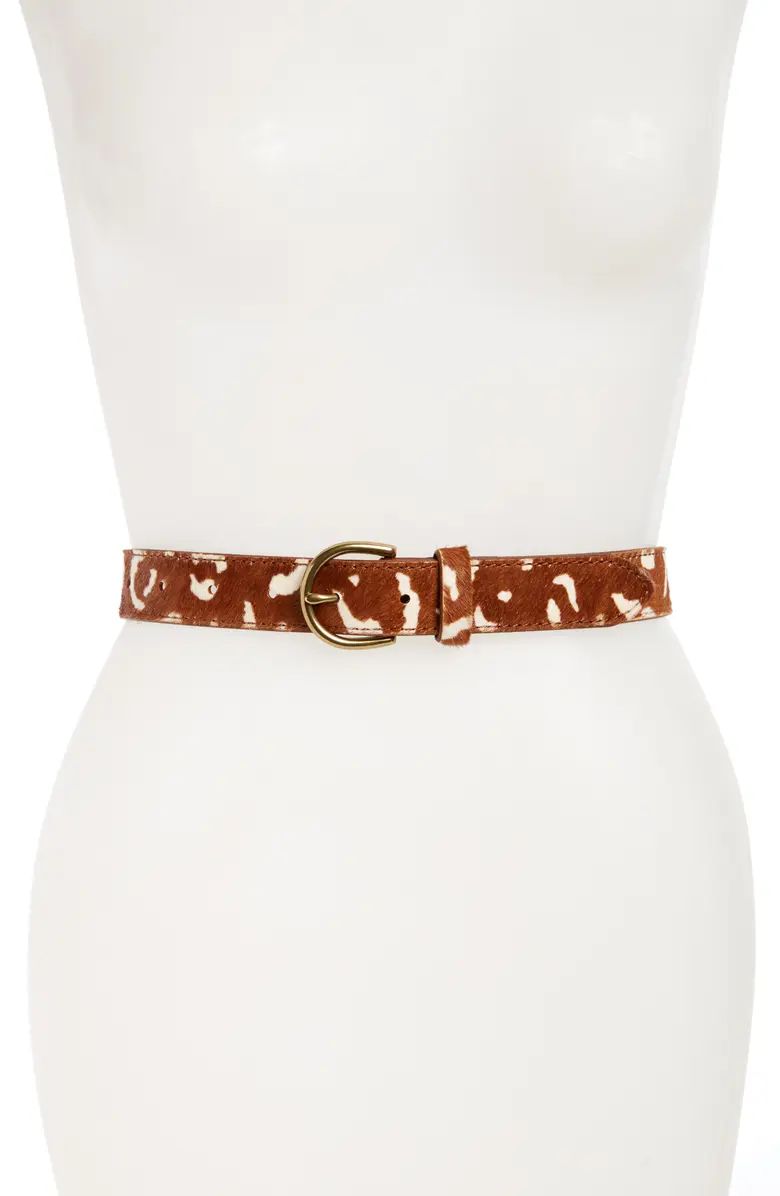 Medium Perfect Genuine Calf Hair Belt | Nordstrom