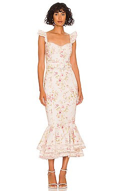 V. Chapman Rosalie Midi Dress in Pink Rose from Revolve.com | Revolve Clothing (Global)