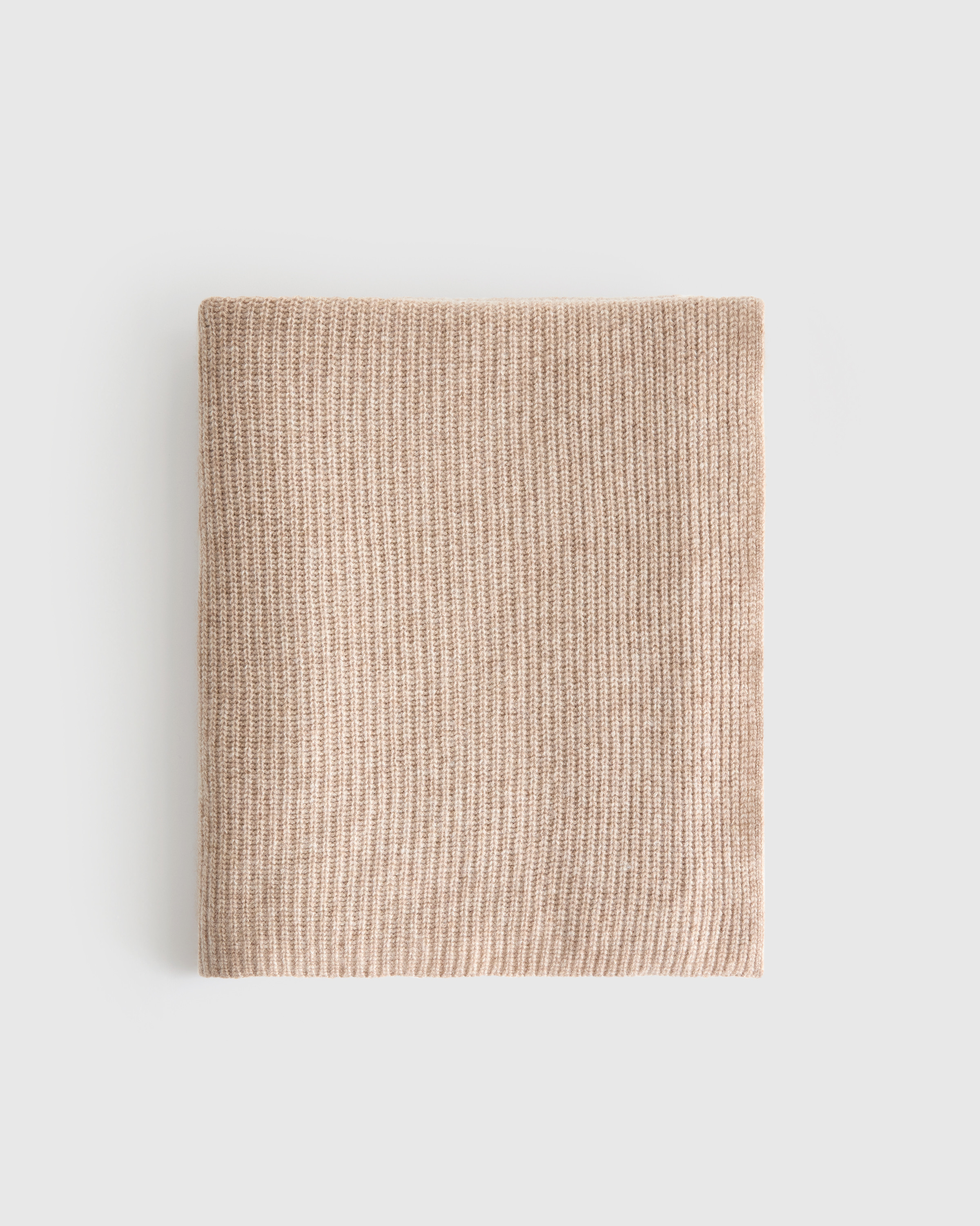 Quince | Ribbed Knit Cashmere Throw in Oatmeal, Size 50x70 | Quince