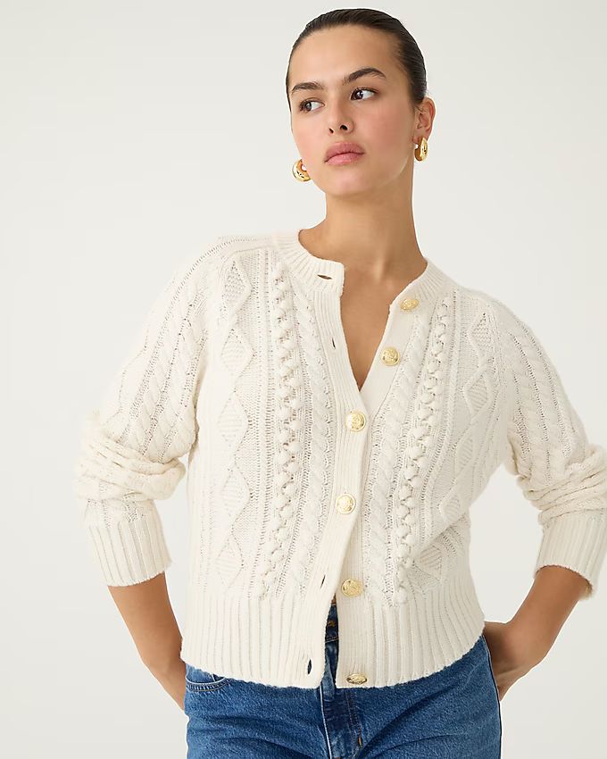 Cable-knit cardigan sweater | J.Crew US