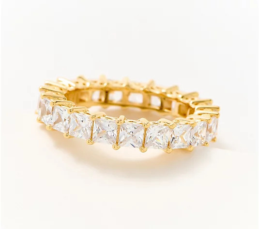Diamonique Classics Princess Cut Eternity Band Ring, SS - QVC.com | QVC