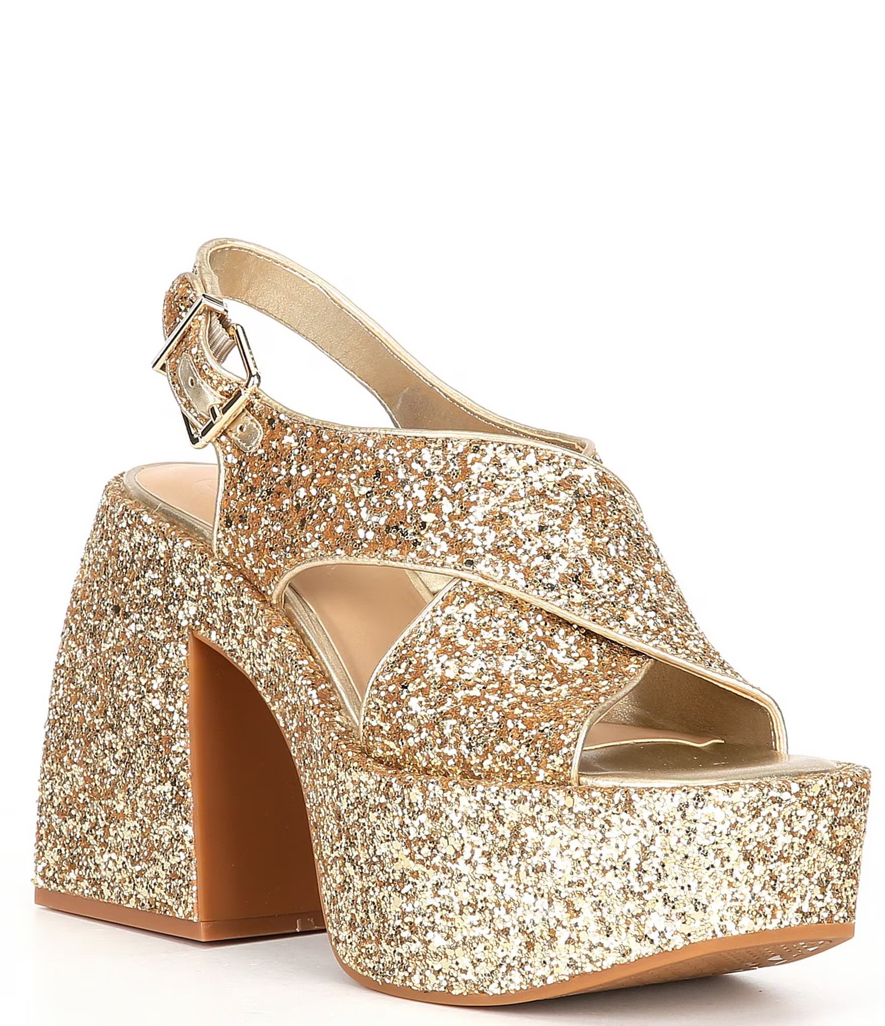 Friday-Nite Glitter Platform Dress Sandals | Dillard's