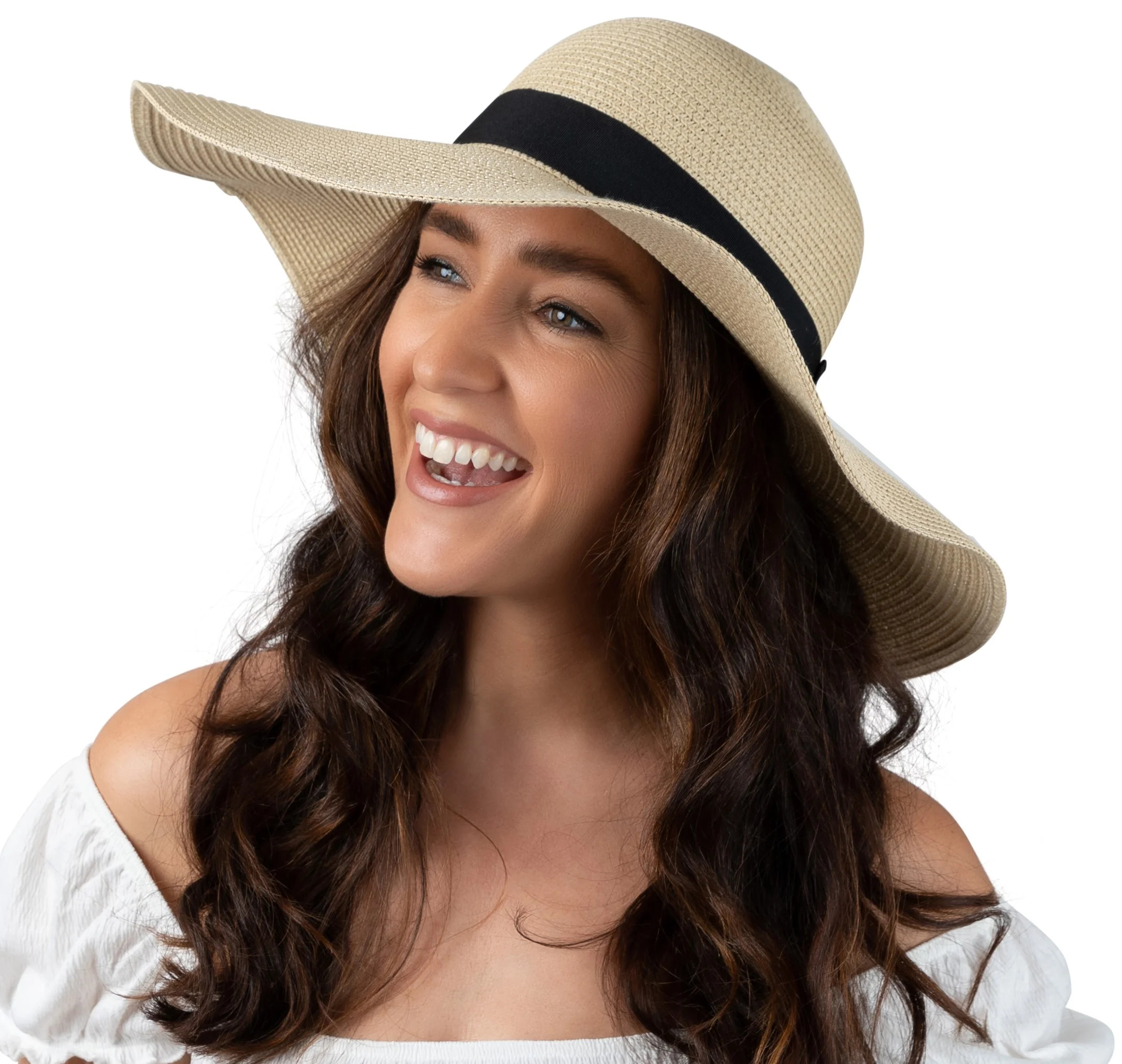 Women Floppy Sun Hat with Wide Brim—Foldable Roll-Up Straw Beach Hat UPF 50 | Walmart (US)