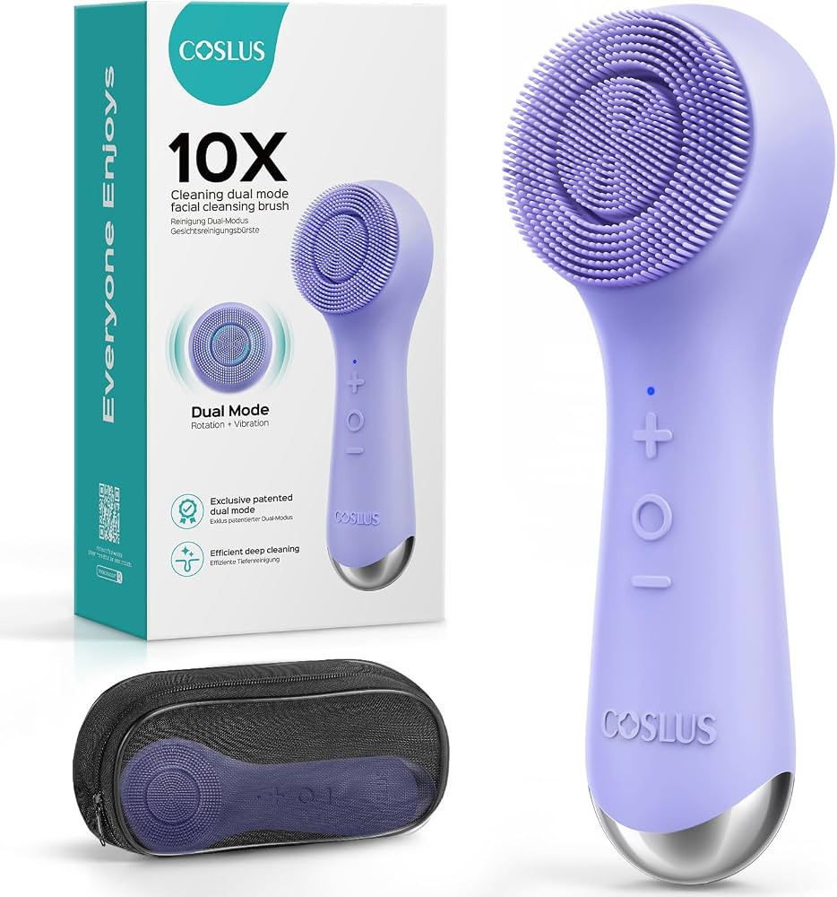 COSLUS Face Scrubber Facial Cleansing Brush: 2 in 1 Spin and Vibration Patented Tech, Silicone El... | Amazon (US)