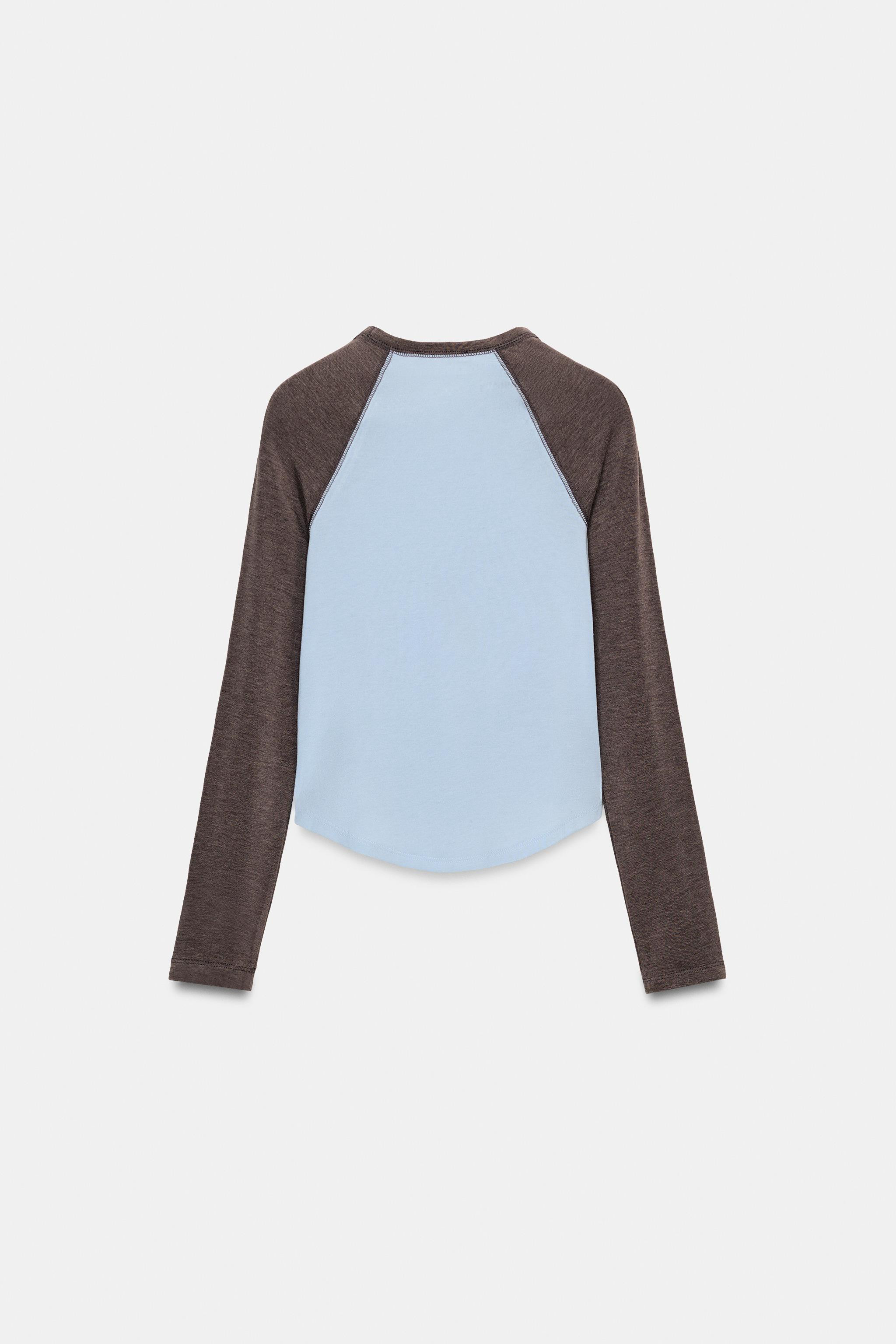CONTRAST RAGLAN SLEEVE T-SHIRT | Zara UK