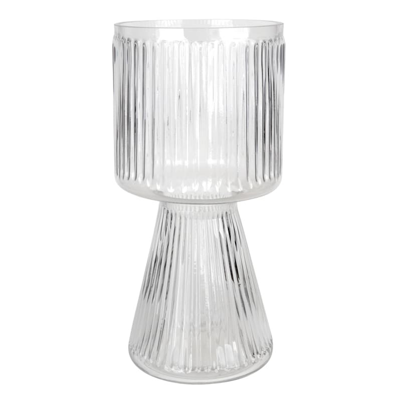Clear Ribbed Bulb Vase, 12" | At Home