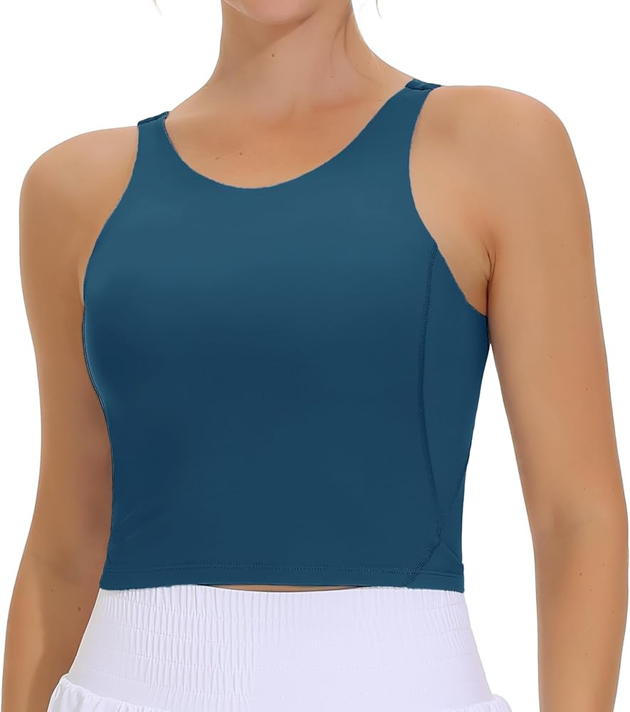 THE GYM PEOPLE Women's Sports Bra Sleeveless Workout Tank Tops Running Yoga Cropped Tops with Rem... | Amazon (US)