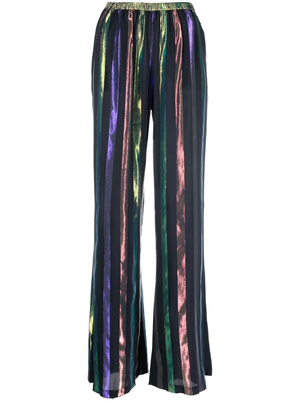 Forte Forte Flared stripe-print Trousers - Farfetch | Farfetch Global