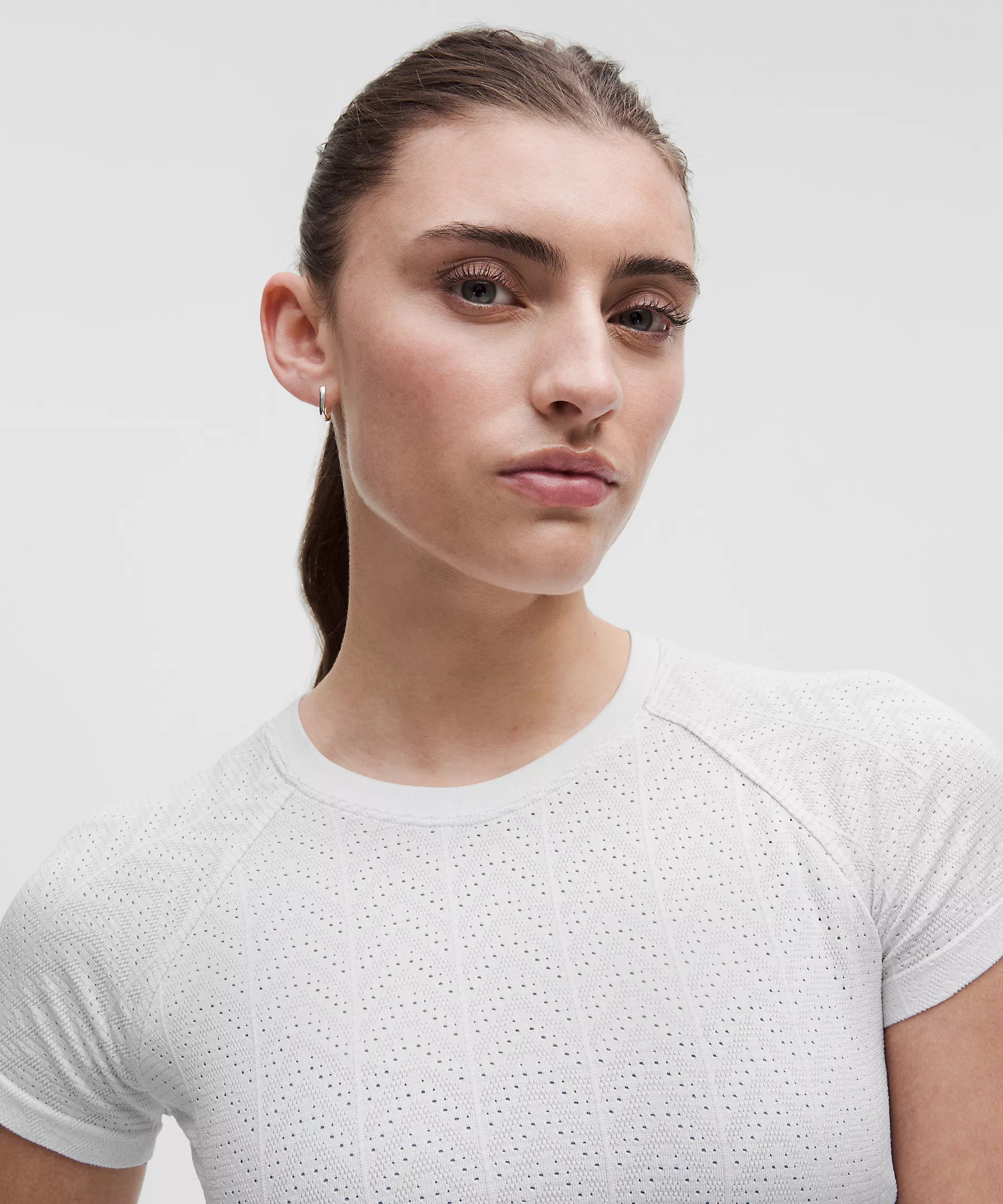 Swiftly Pointelle Cropped Short-Sleeve Shirt | Lululemon (US)