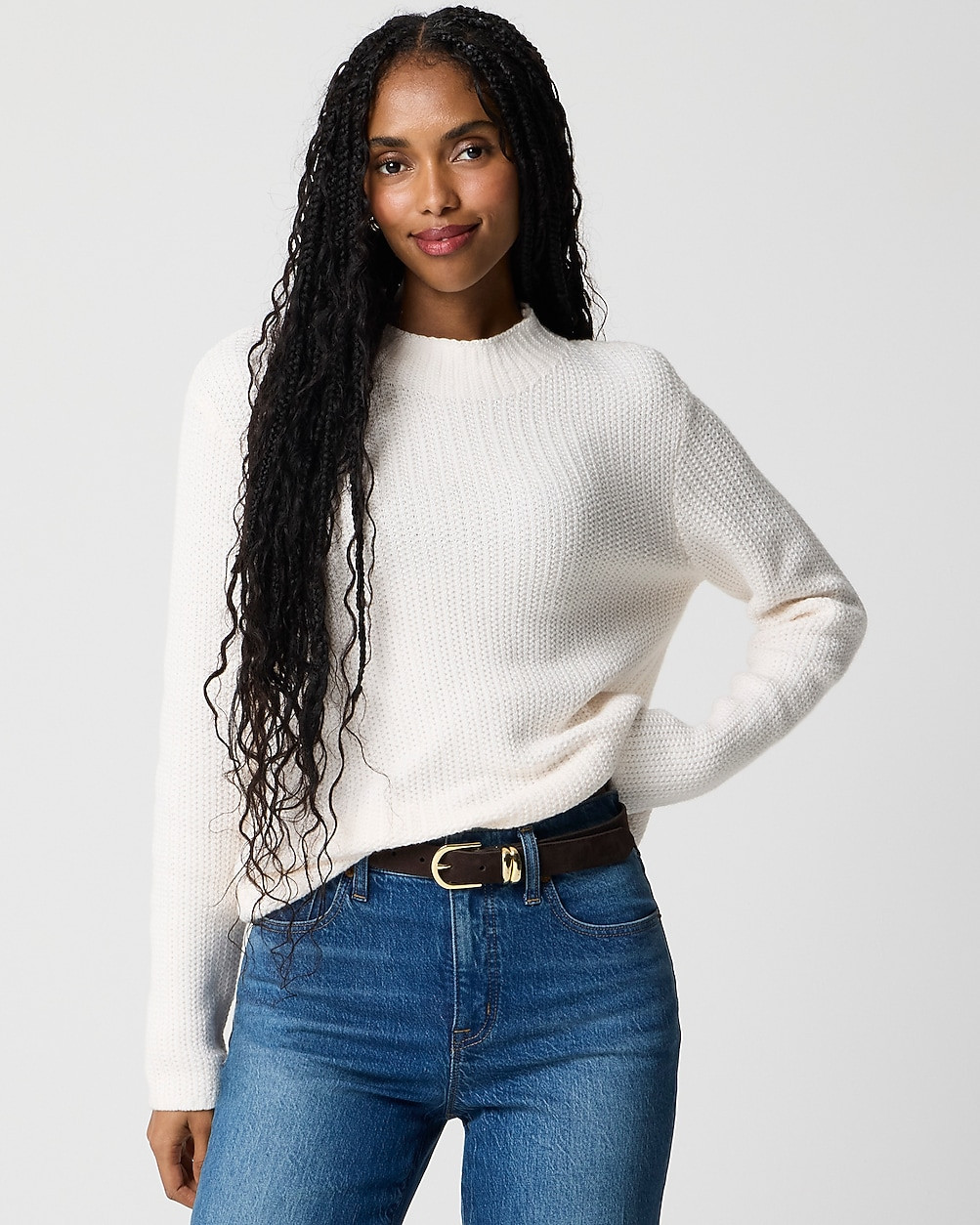 Cotton-blend mockneck sweater | J.Crew Factory