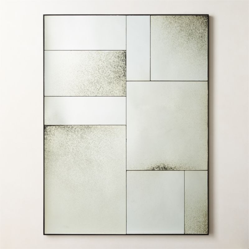 Clooney Antiqued Panel Wall Mirror 36''x48'' + Reviews | CB2 | CB2