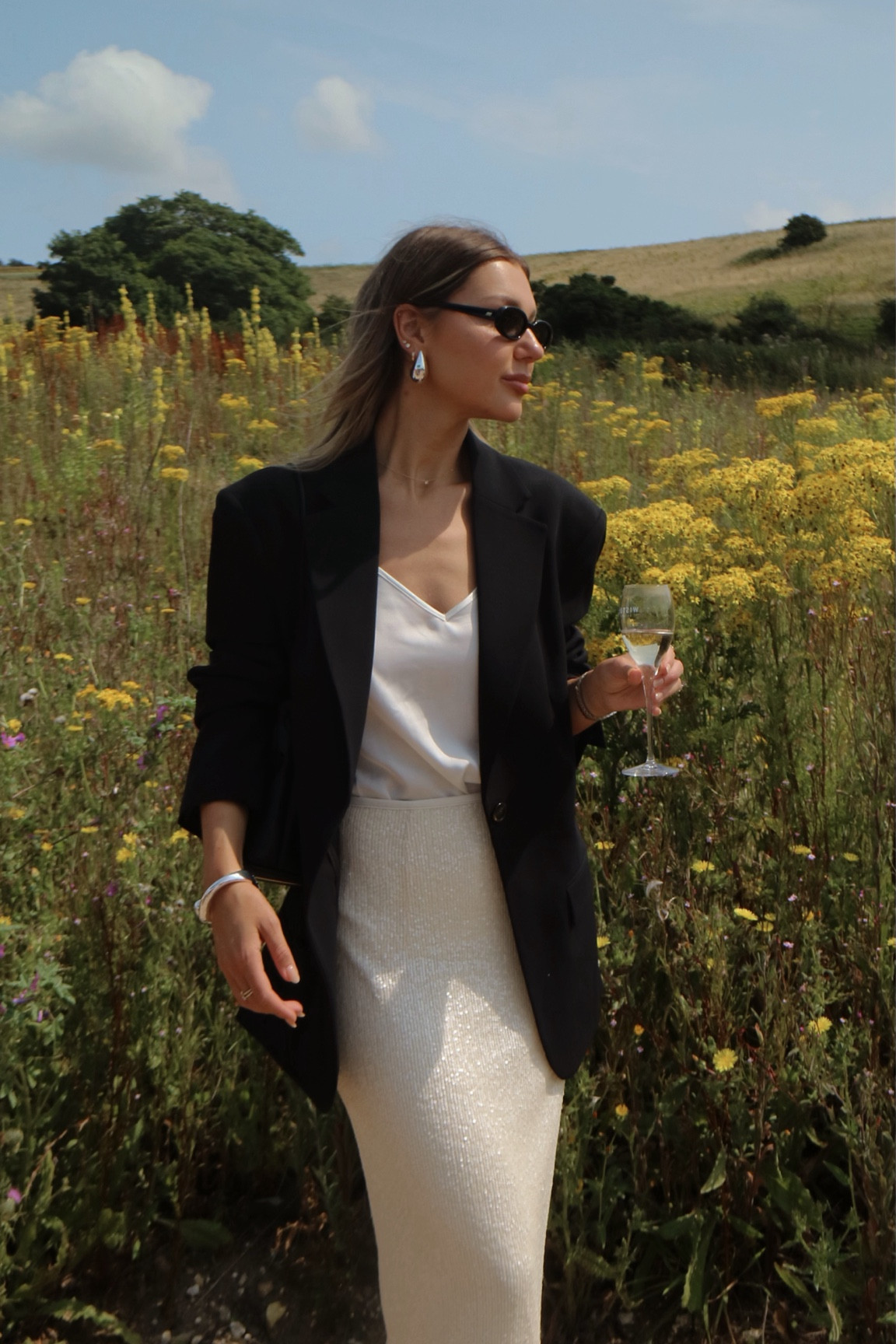 Shop my M&S Outfit - oversized black blazer, sequin skirt, satin cami top, silver bangle, black bag and silver drop earrings. Wearing size 14 in blazer and size small in top & skirt :)

#LTKpartywear #LTKstyletip #LTKeurope