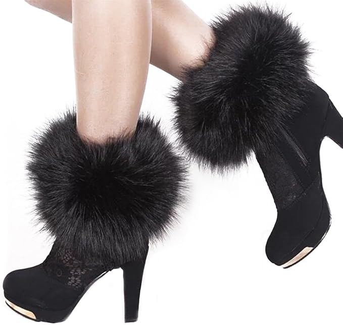 Faux Fur Cuffs Arm Leg Warmers - HOMEYEAH Furry Wrist Cuff Warmer For Women Party Costumes Gifts | Amazon (US)