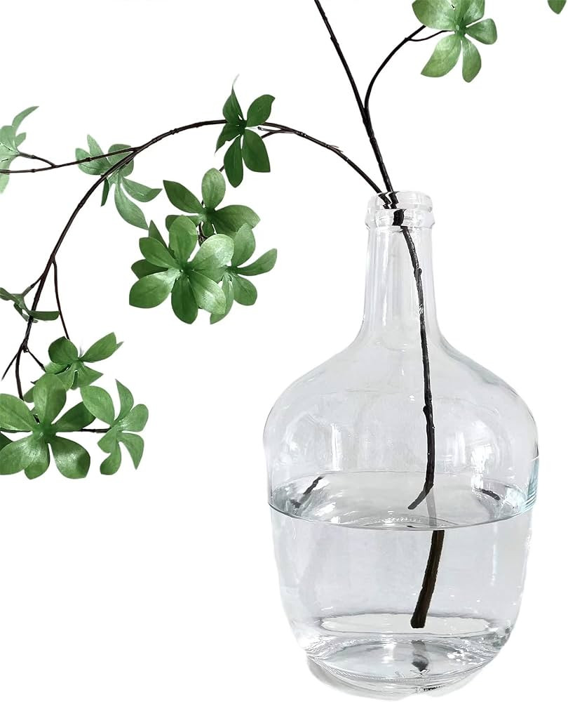 BUICCE Large Clear Glass Jug Vase Round Flower Decorative Bubble Floor Vase for Dining Table Farm... | Amazon (US)