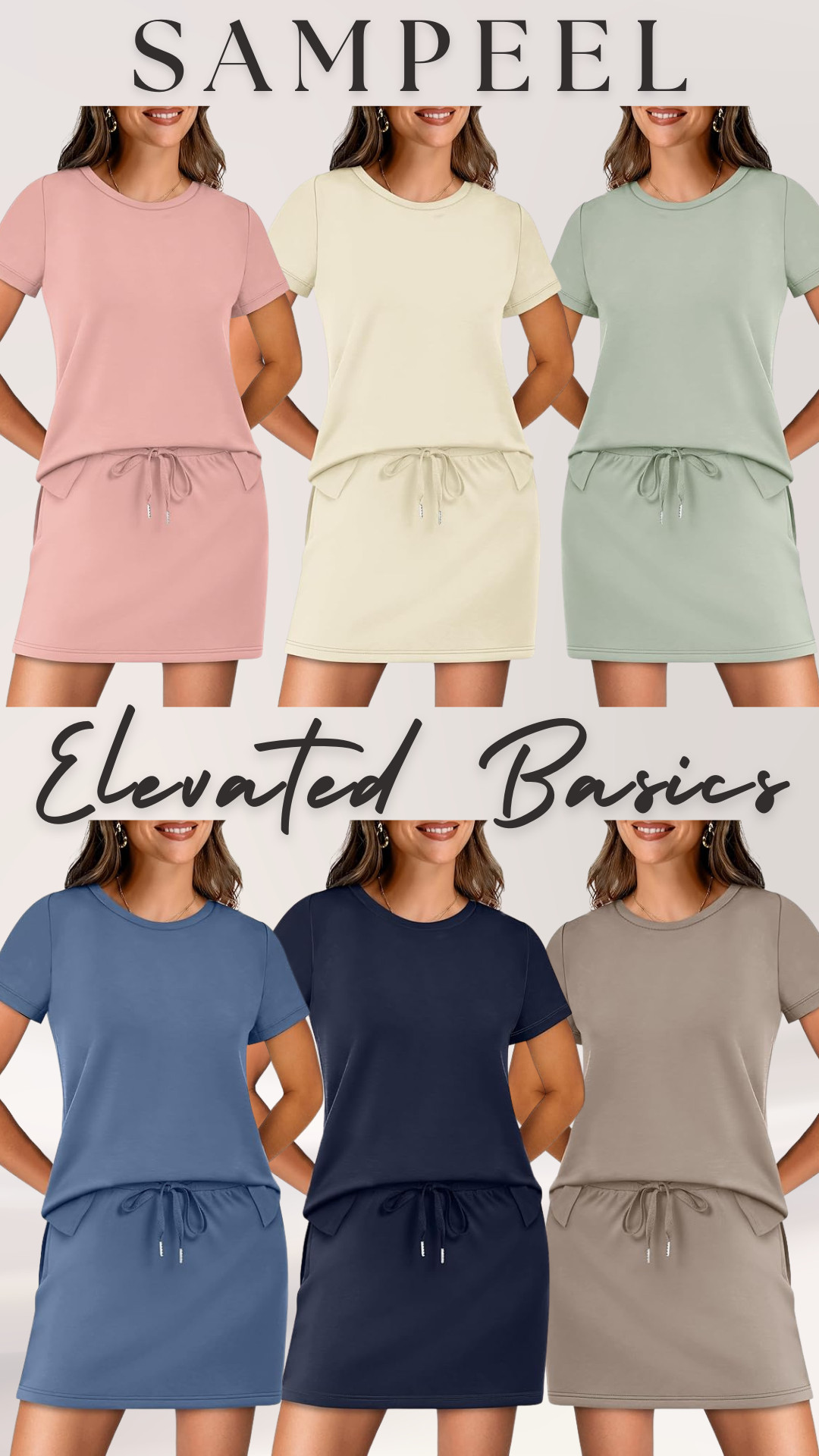 SAMPEEL Elevated Basics | 2 Piece Skirt Set

This set is part of the spring elevated basics collection and is the kind of outfit you can throw on and instantly look put together. 

These 2 piece skirt sets are perfect for brunch, errands, Pilates, yoga, travel days, airport outfits, casual work outfits, going out, staying in, and everyday outfits when you want to be comfortable but still look cute and styled. 

These are the kind of pieces that work really well in a capsule wardrobe because you can wear the set together or mix and match the top and skirt with other basics.

Perfect if you:
◦ Need easy outfits you don’t have to think about
◦ Want a comfortable but put together outfit
◦ Building an elevated basics capsule wardrobe
◦ Need a travel / airport outfit
◦ Want something lightweight and breathable
◦ Want outfits you can wear with sneakers or sandals
◦ Need teacher outfits or casual work outfits
◦ Want comfy clothes that still look flattering
◦ Want outfits for brunch, errands, Pilates, yoga, going out, staying in
◦ Want elevated basics you can wear on repeat

These sets are soft, stretchy, lightweight, and easy to dress up or down.

In this post:
◦ 2 Piece Skirt Set (T-Shirt Top + Skirt)

Colors shown:
Pink, Cream, Sage Green, Blue, Navy, Taupe

↓ Everything is linked! 

 

#LTKdayinmylife #LTKActive #LTKTravel