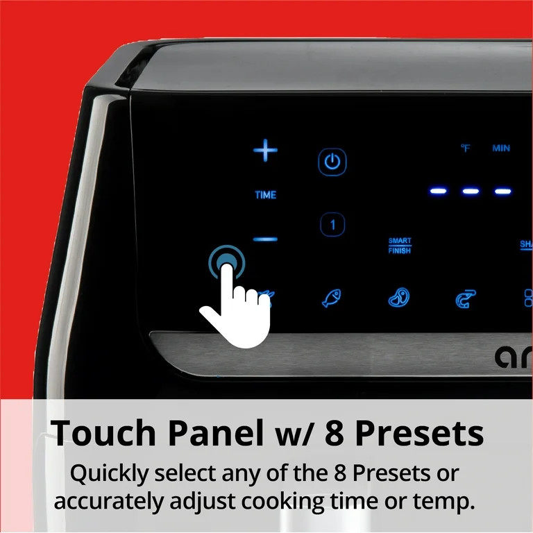 Aria 10 qt 2-Basket Air Fryer, Black - Smart Sync Mode - Walmart.com | Walmart (US)