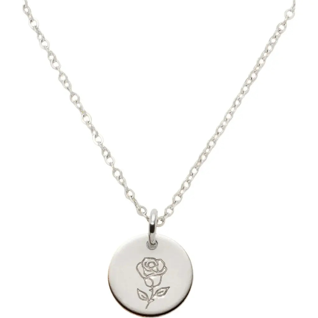 MADE BY MARY June Birth Flower Necklace in Silver at Nordstrom, Size Large | Nordstrom